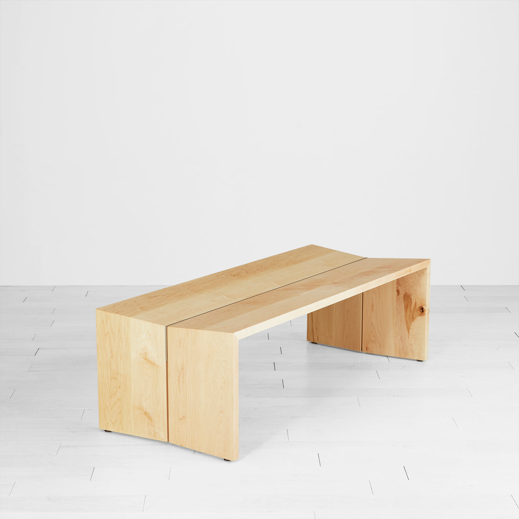 Wide Maple Beveled Bench