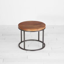 Load image into Gallery viewer, Walnut Round Side Tables
